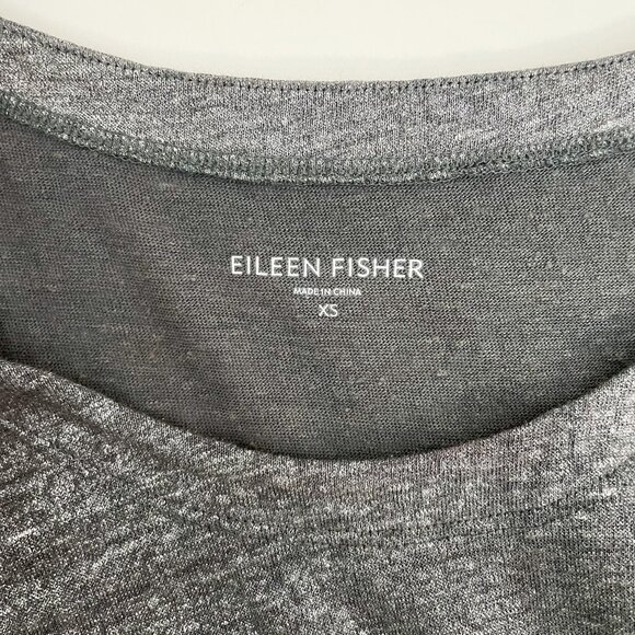 NWOT Eileen Fisher 100% Linen Jersey Gray Metallic Scoop Neck Tank size XS - Picture 3 of 5